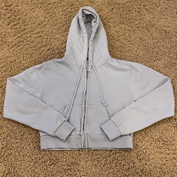 Brandy Melville Tops - John Galt/Brandy Melville Light/Pastel Purple Crystal Cropped Zip-Up Hoodie